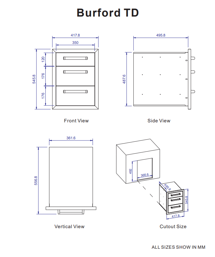 Whistler Grills - Burford Built-In Triple Drawer Unit
