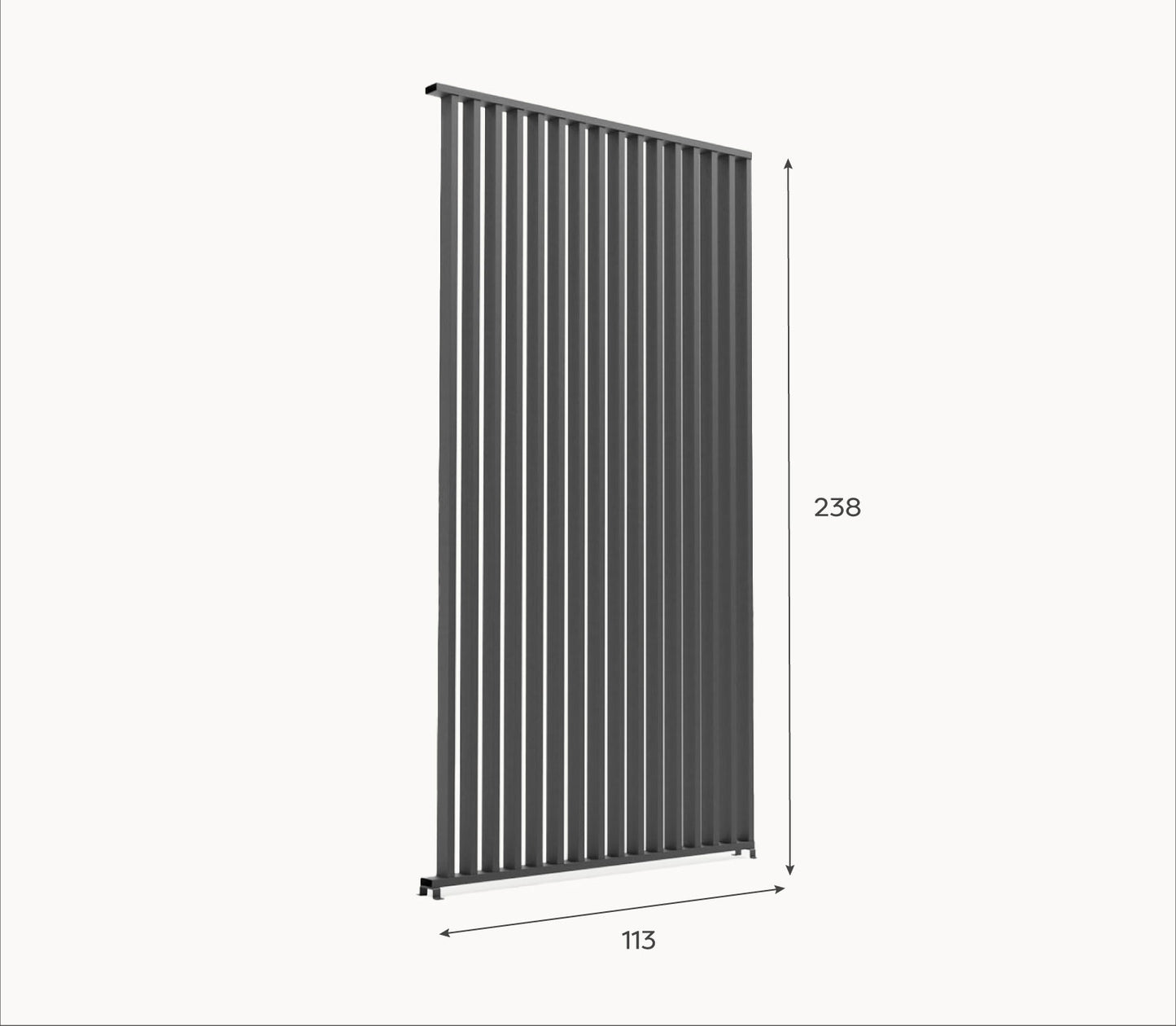 Titan Aluminium Vertical Louvre Side Panel - 1.2m x Single Panel in Graphite Grey