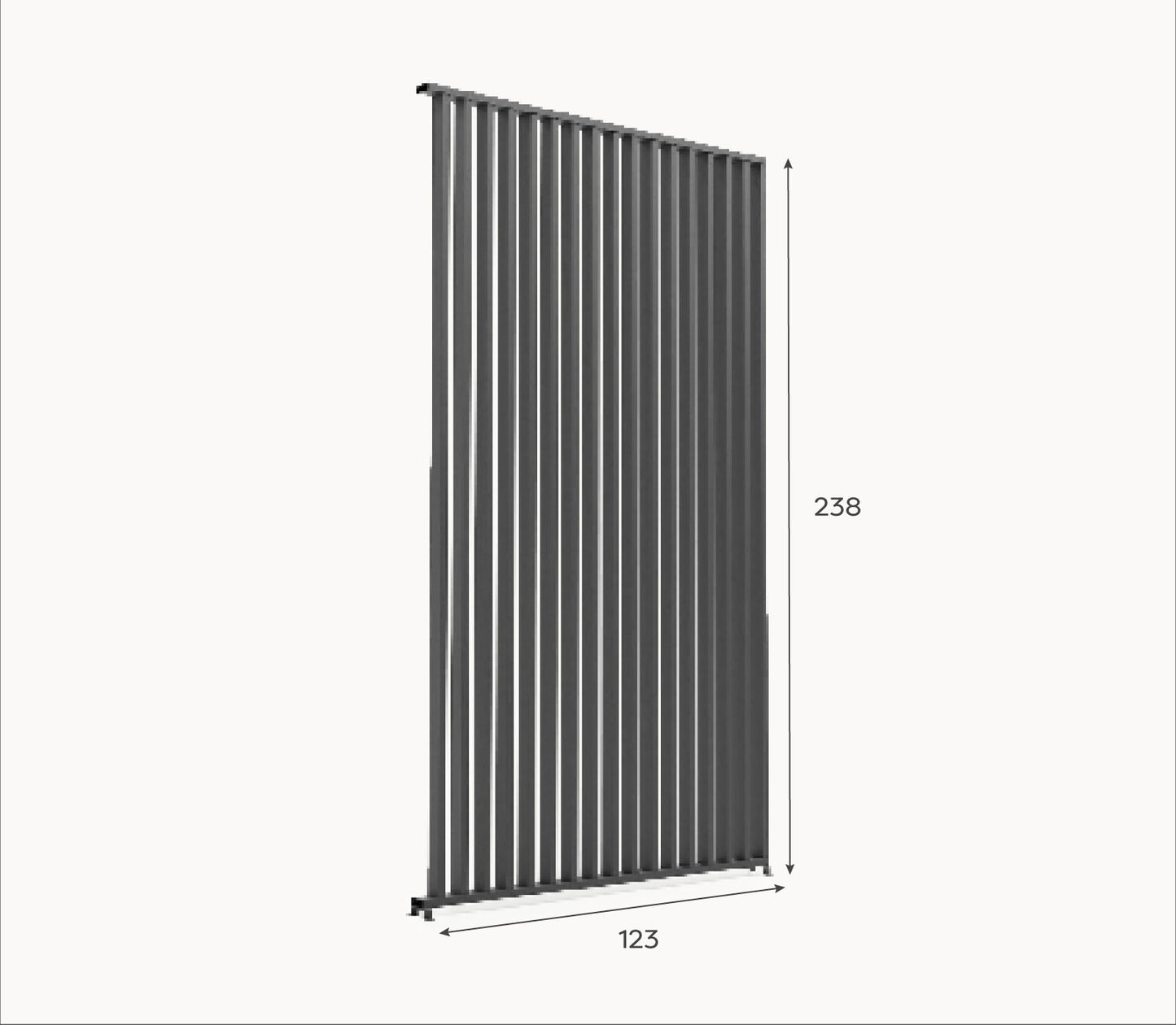 Titan Aluminium Vertical Louvre Side Panel - 1.33m Single Panel in Graphite Grey