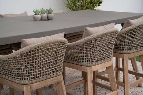 Nova - Summer 8 Seat Rectangular High Dining Set - Beige