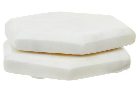 Kindia Set of 4 White Marble Octagonal Coasters
