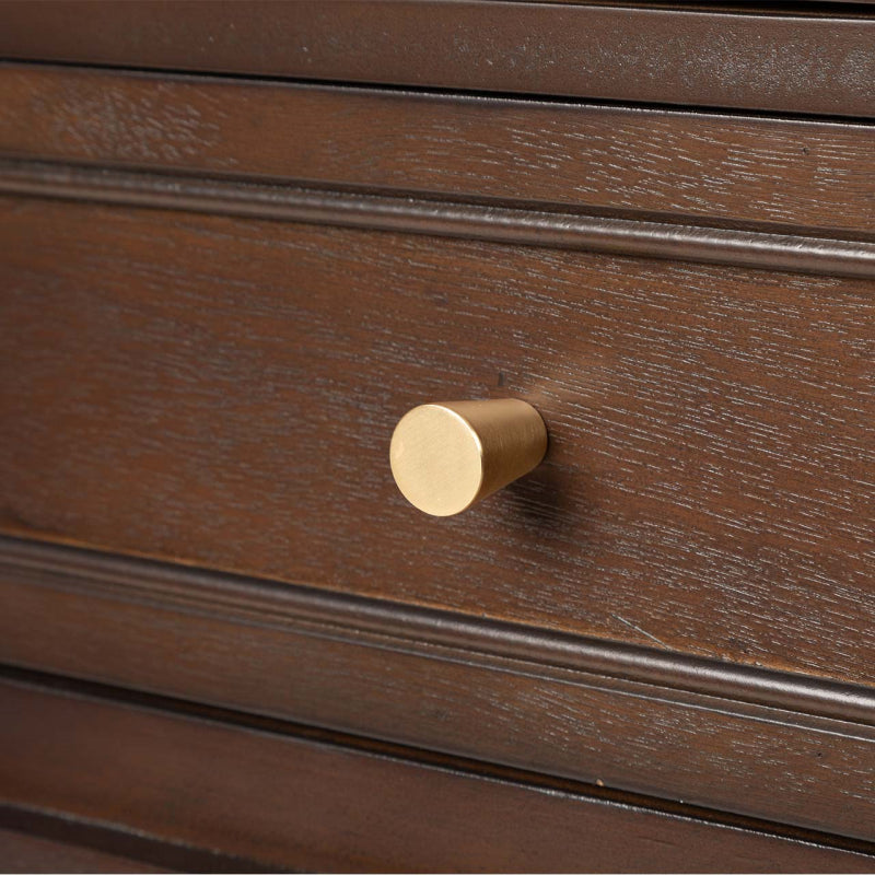 Lianna Walnut Brown 2 Door 2 Drawer Sideboard with Gold Handles