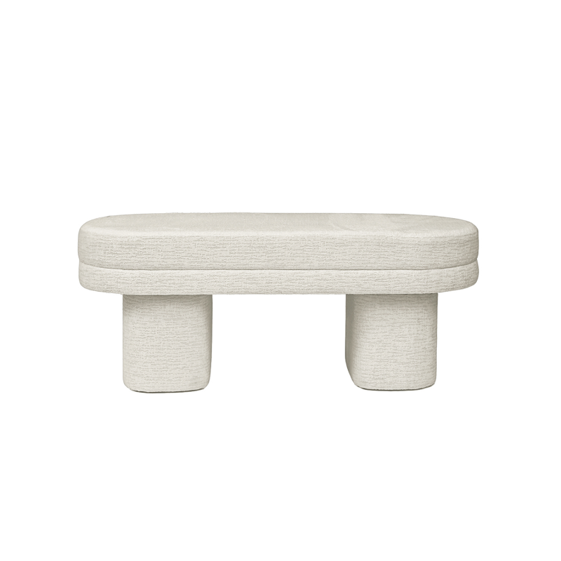 Taupe Chenille Bench