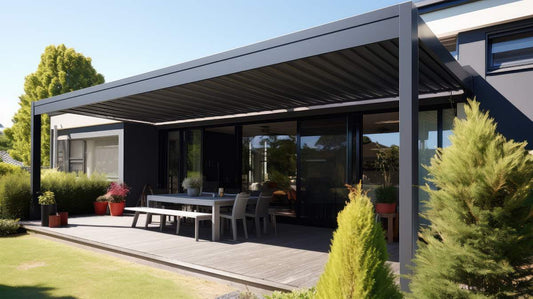 Aluminium Metal Pergola for outside dinning.