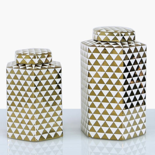 Chimes - Small Gold Geo Jar