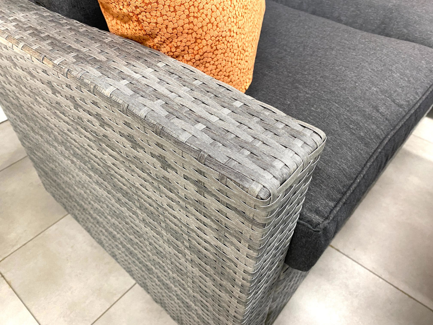 Chimes - Stone Grey Milan Compact Corner Dining Set with Firepit Table