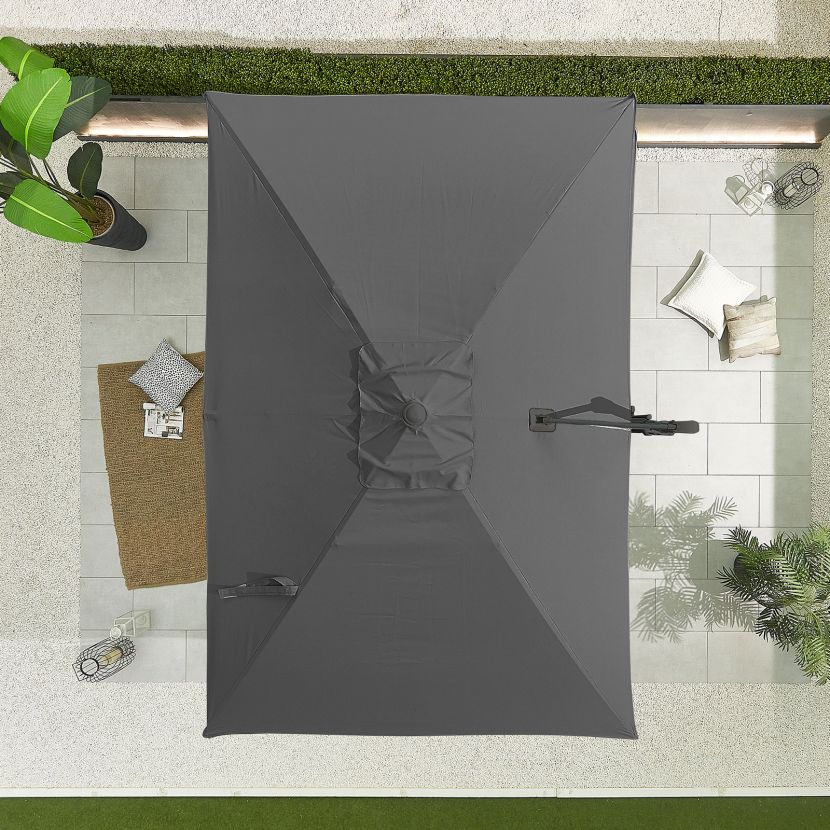 Nova - Apollo 3m x 2m Rectangular Cantilever Parasol - Crank & Tilt - Grey