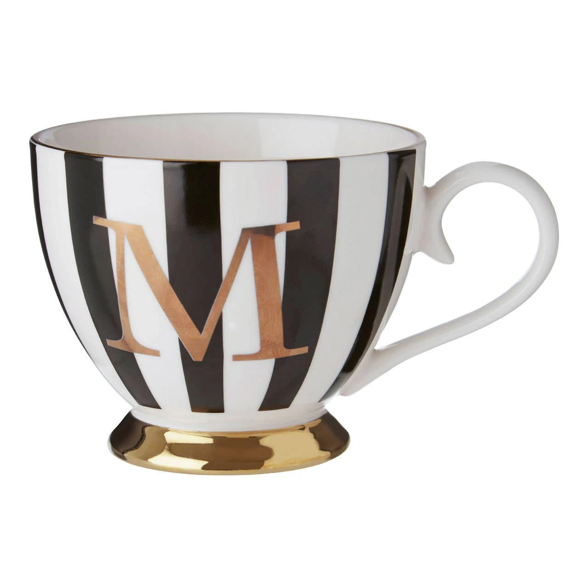 Duchess Black and White Monogram Mug - M