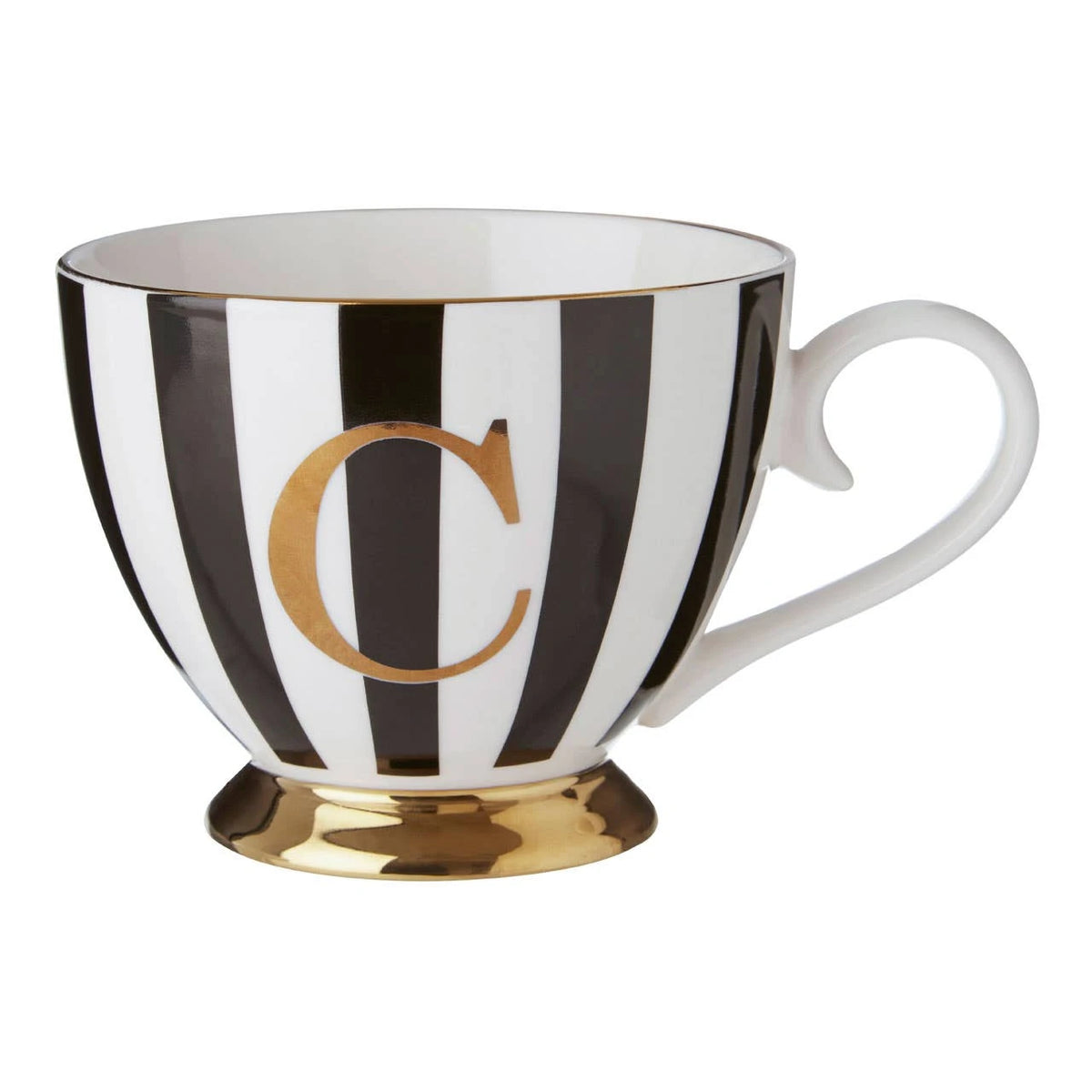 Duchess Black and White Monogram Mug - C