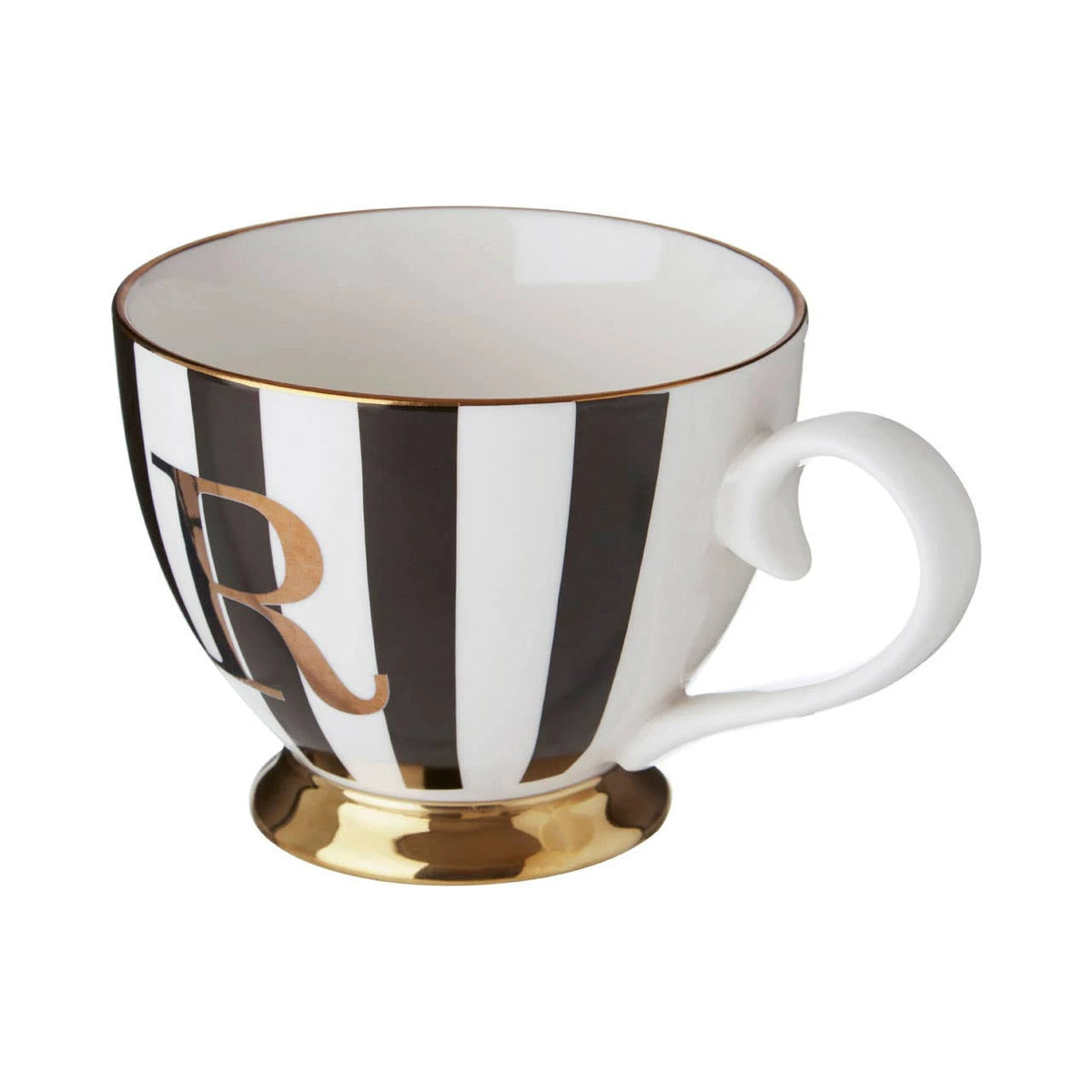 Duchess Black and White Monogram Mug - R
