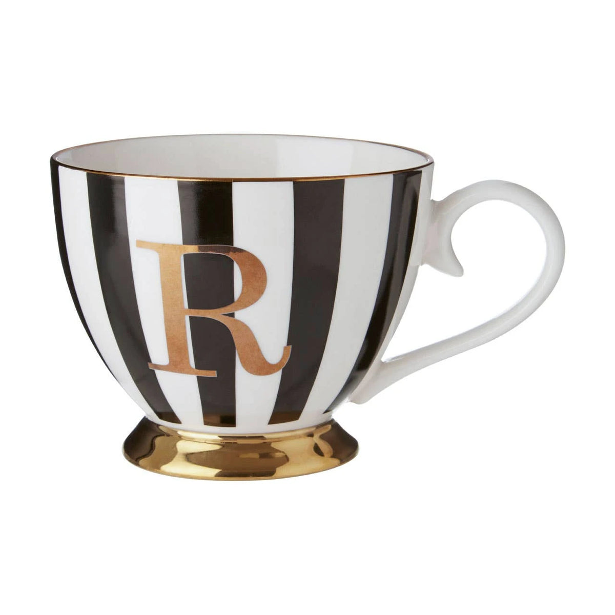 Duchess Black and White Monogram Mug - R