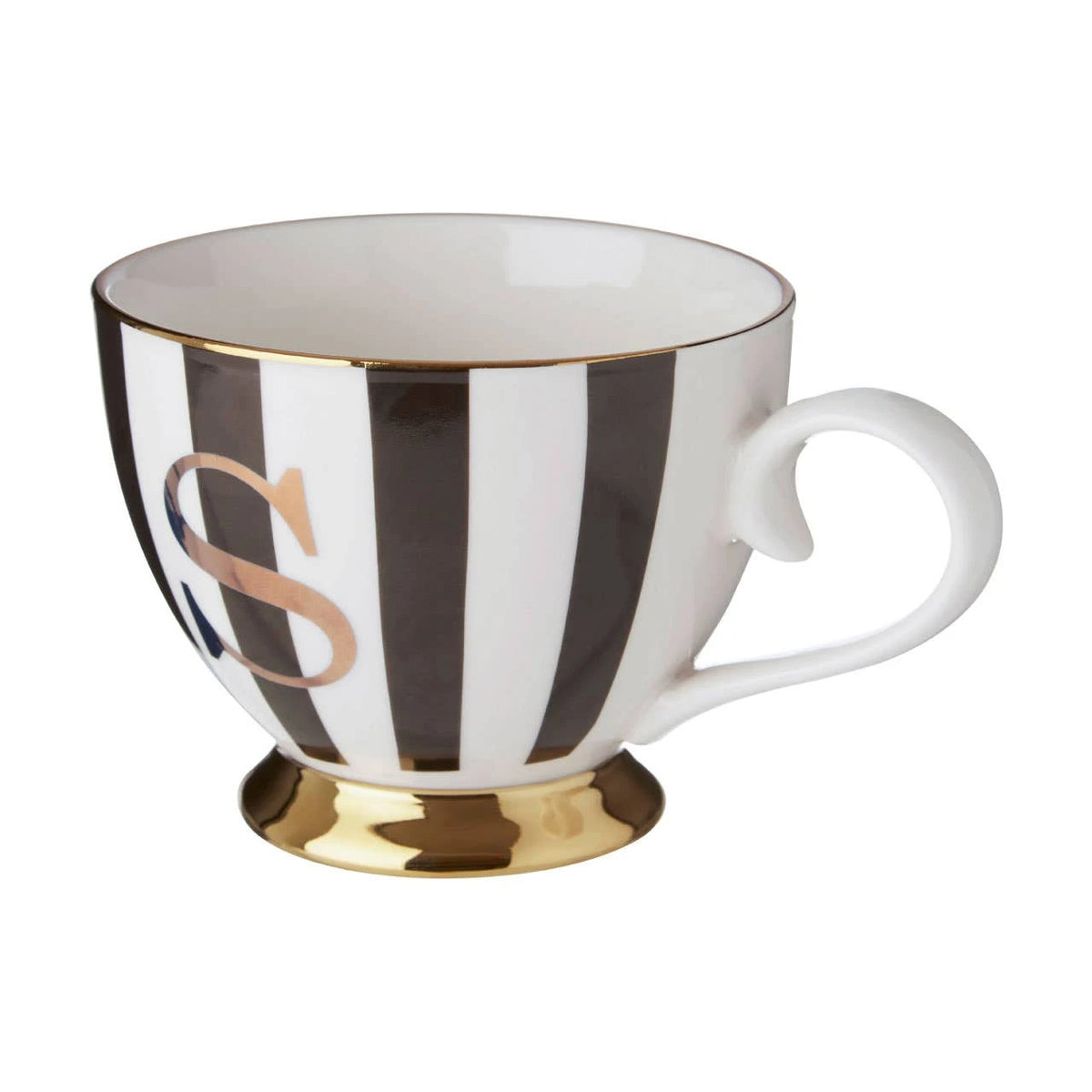 Duchess Black and White Monogram Mug - S
