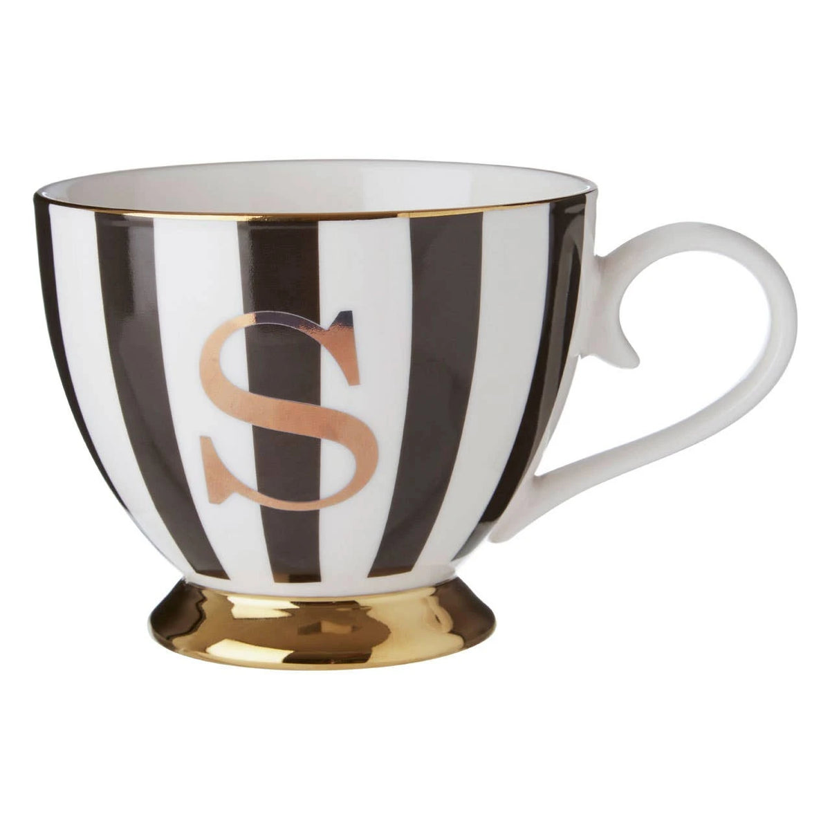 Duchess Black and White Monogram Mug - S