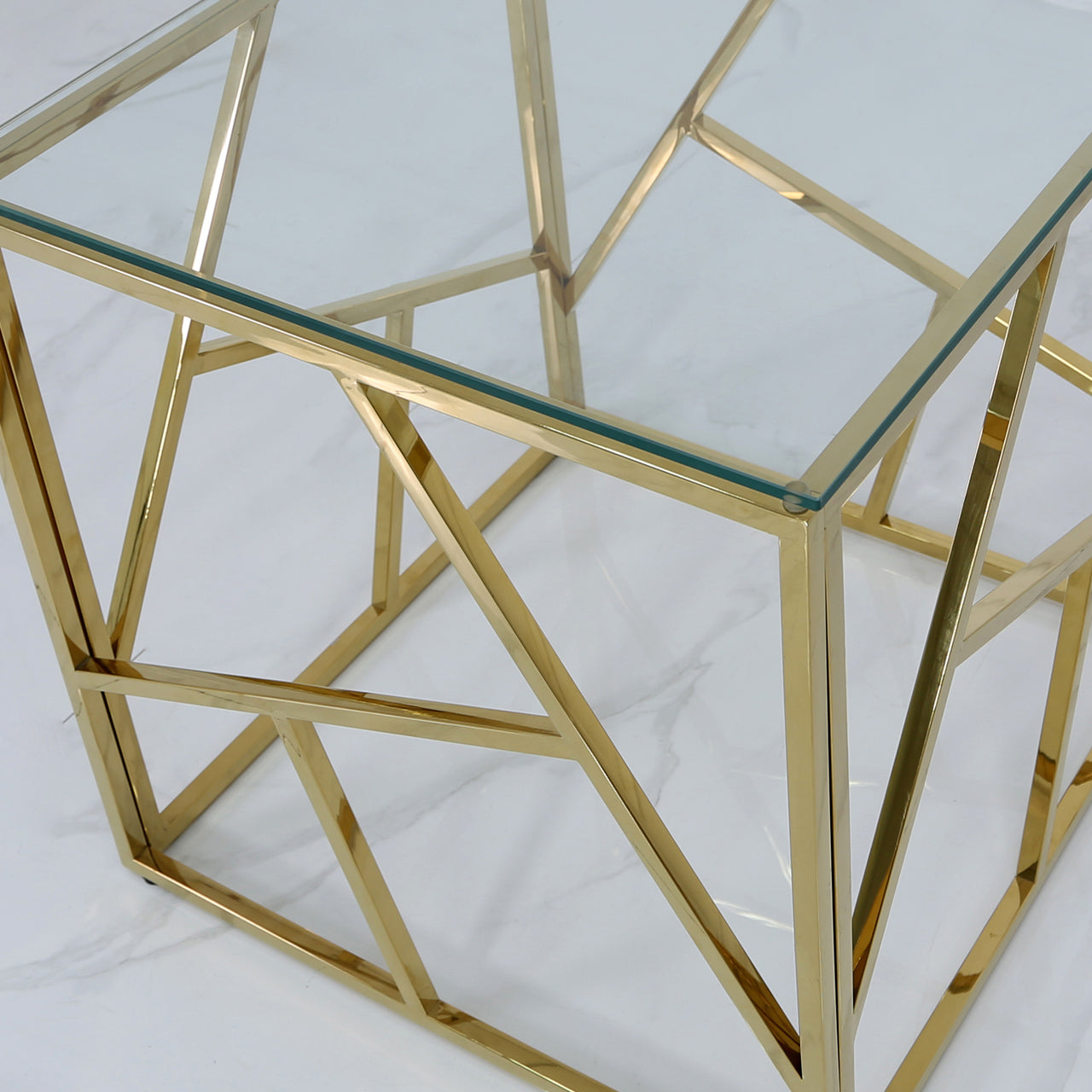 Chimes - Ariana Gold Metal End Table