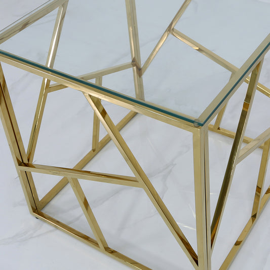 Chimes - Ariana Gold Metal End Table