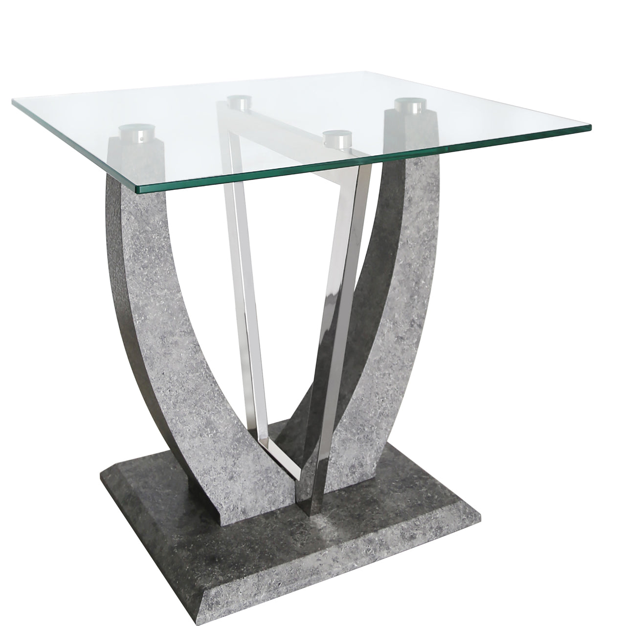 Chimes - Leonardo End Table With Glass Top