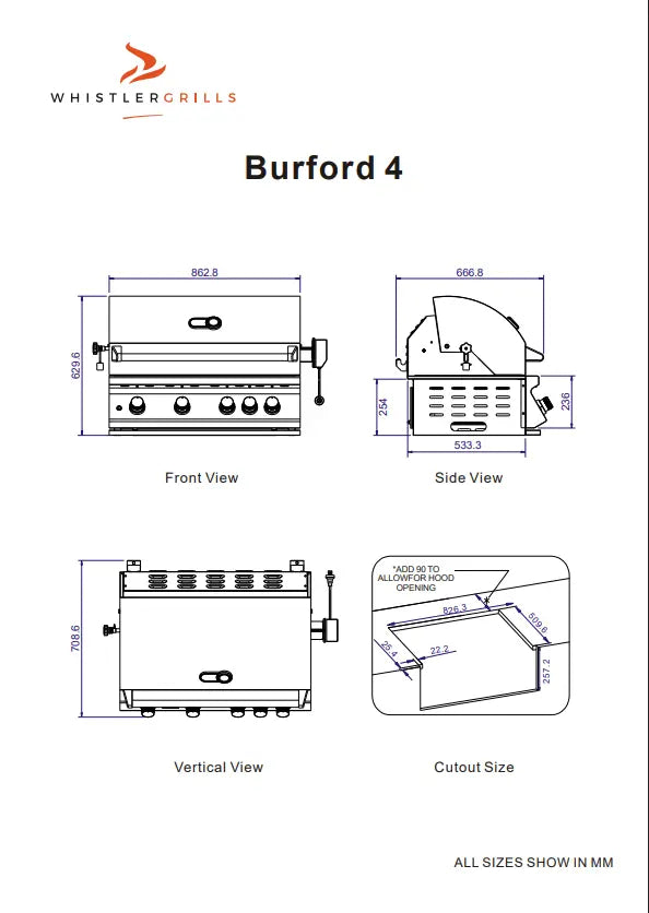 Whistler Grills - Burford 4 Burner Gas BBQ