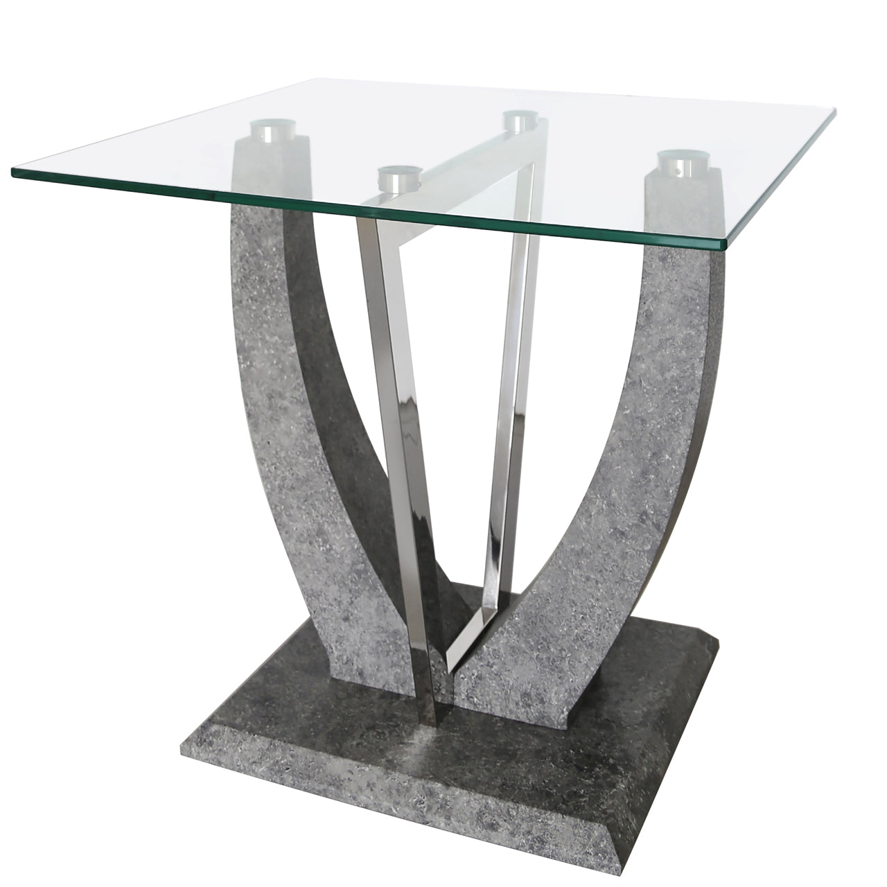 Chimes - Leonardo End Table With Glass Top