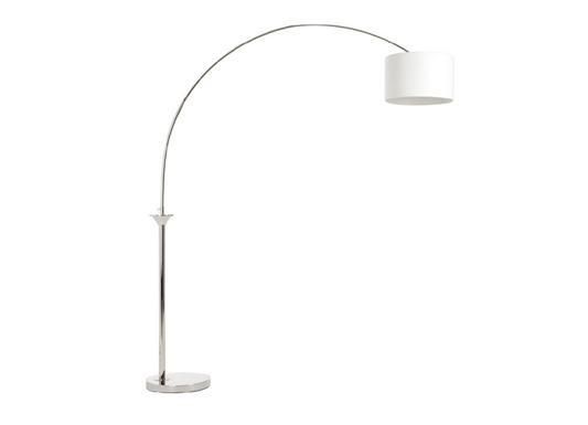 Chimes - Nyla Nickel Finish Arc Floor Lamp