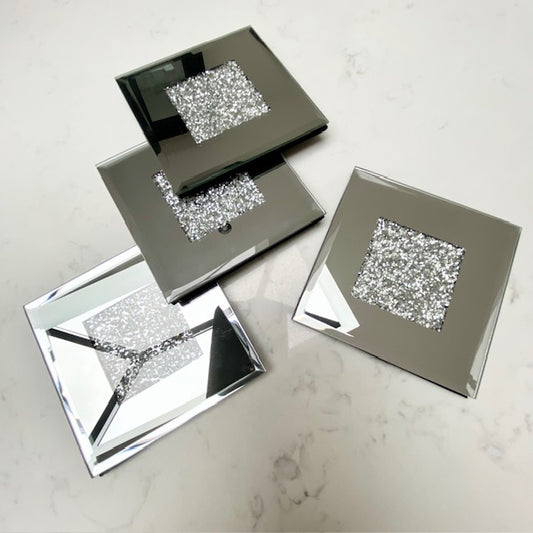 Chimes - Set of 4 Diamonte mirrored coasters