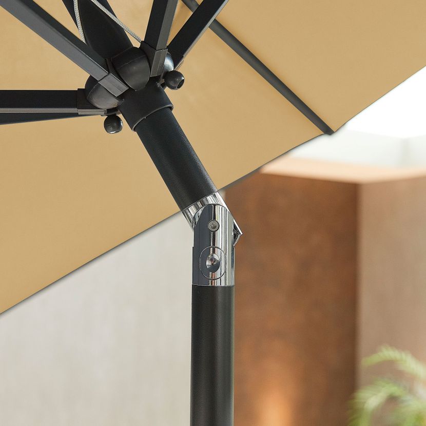 Chimes Antigua Aluminium 2.7m Round Parasol - Beige