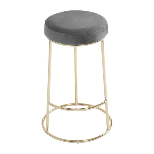 Chimes - Aurora Grey Velvet Bar Stool