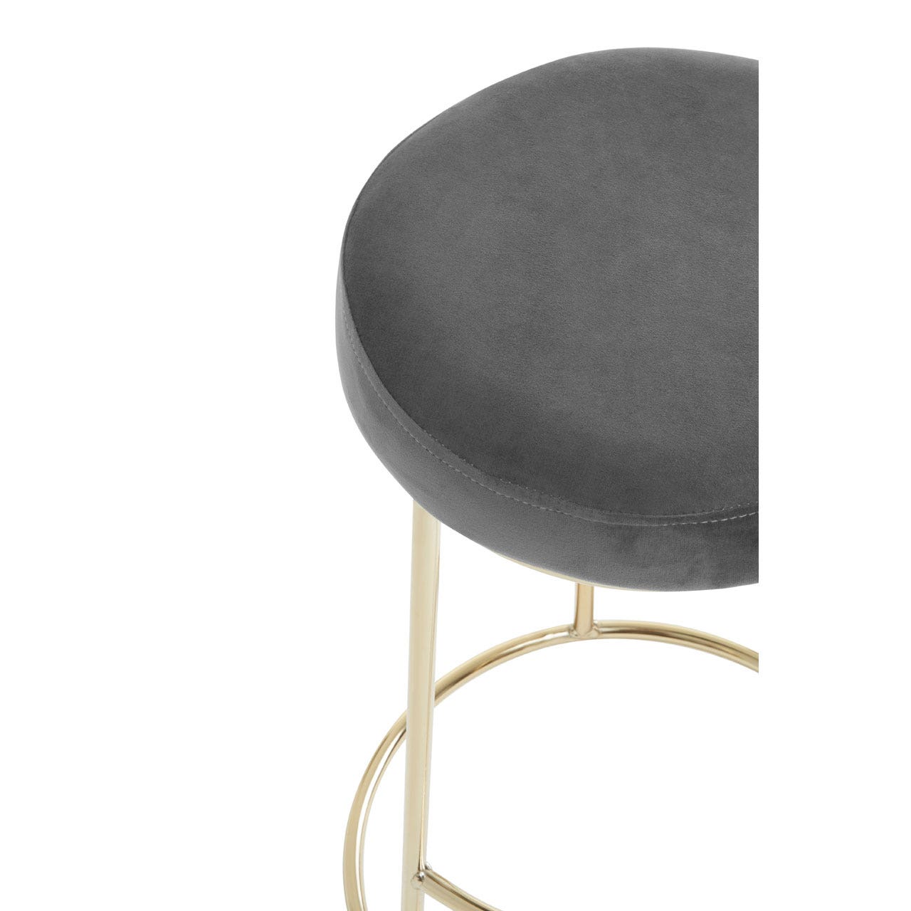 Chimes - Aurora Grey Velvet Bar Stool