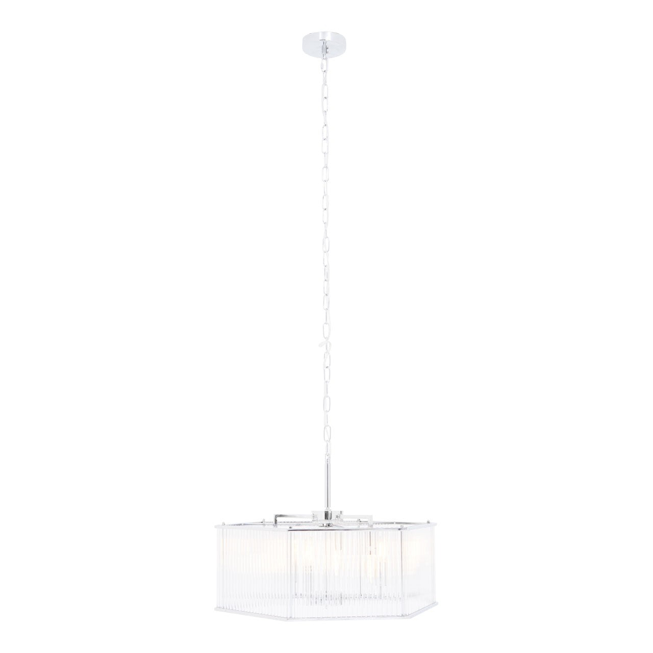 Chimes - Listra 6 Light Hexagonal Chrome Pendant Light
