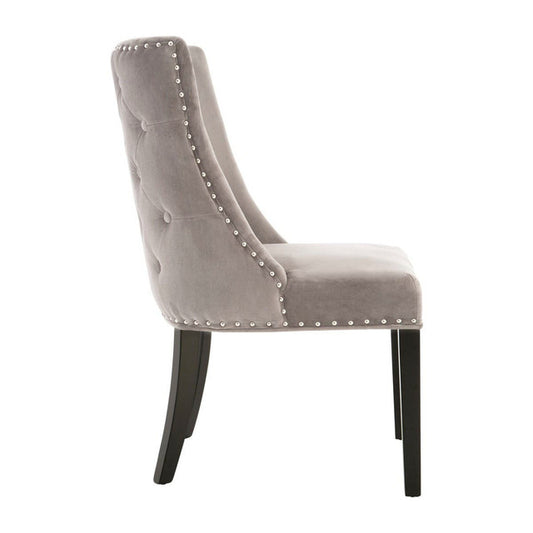 Rendal Park Grey Velvet With Tufted Back Dining Chair