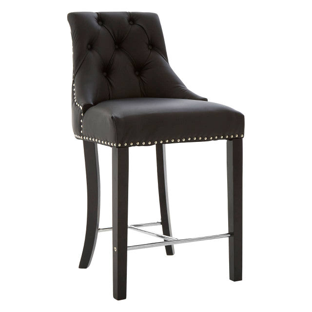 Central Park Black Faux Leather Bar Chair