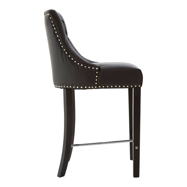 Central Park Black Faux Leather Bar Chair