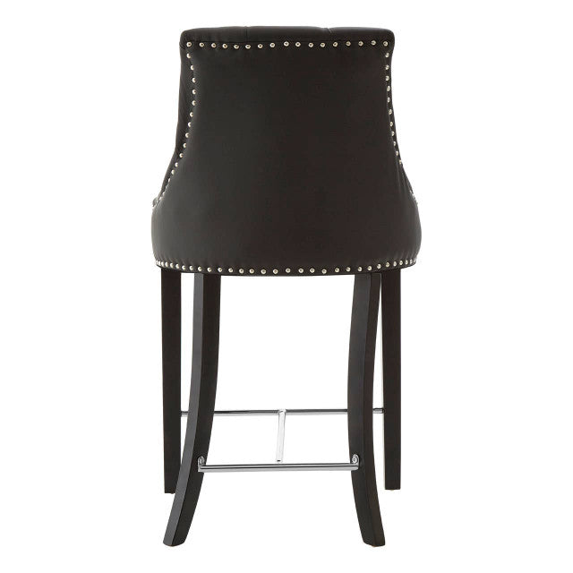 Central Park Black Faux Leather Bar Chair