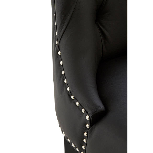 Central Park Black Faux Leather Bar Chair