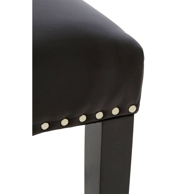 Central Park Black Faux Leather Bar Chair