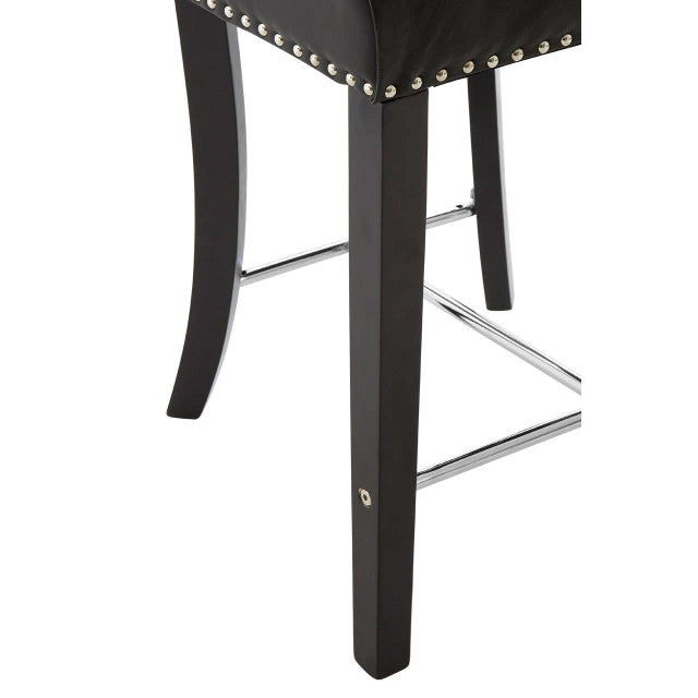 Central Park Black Faux Leather Bar Chair