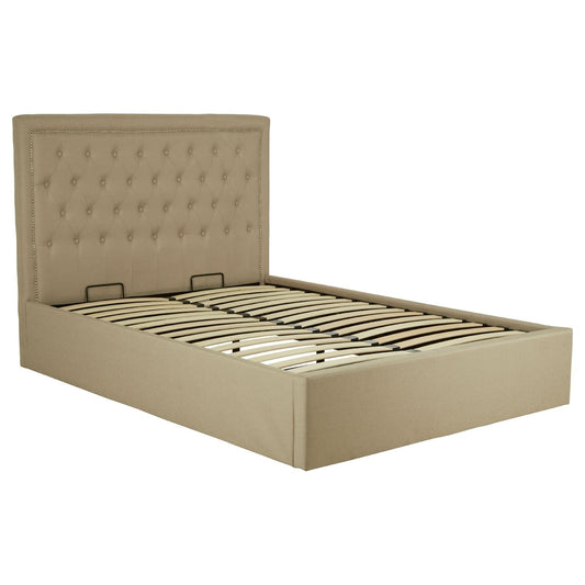 Chimes - Evie Beige Double Ottoman Bed