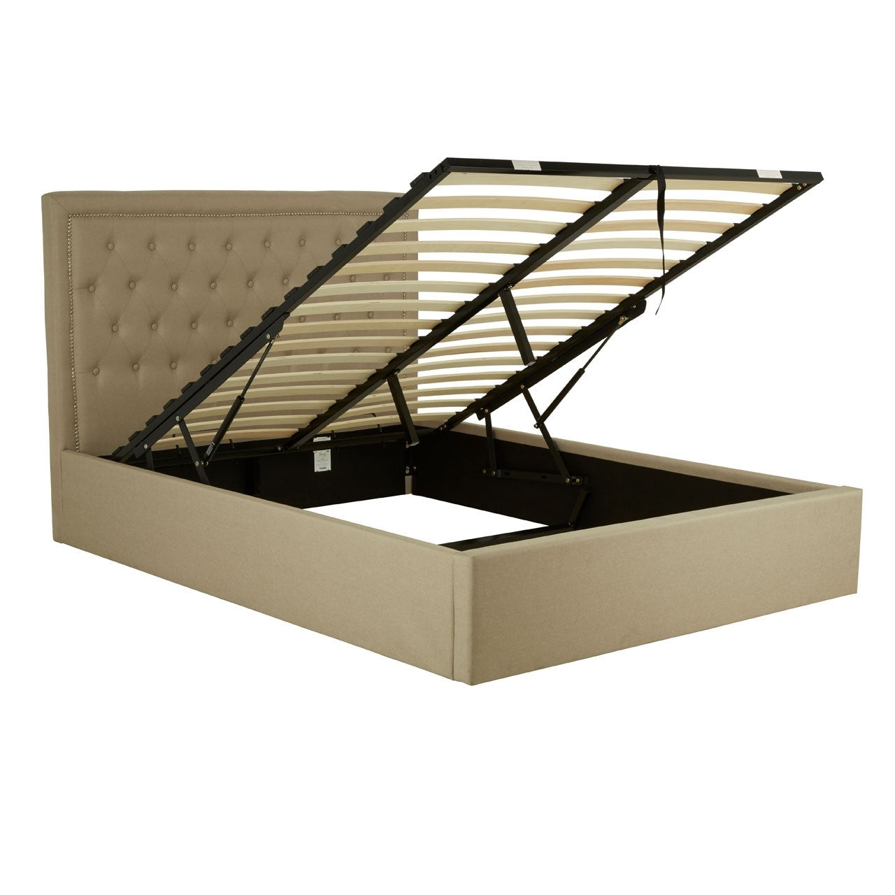 Chimes - Evie Beige Double Ottoman Bed
