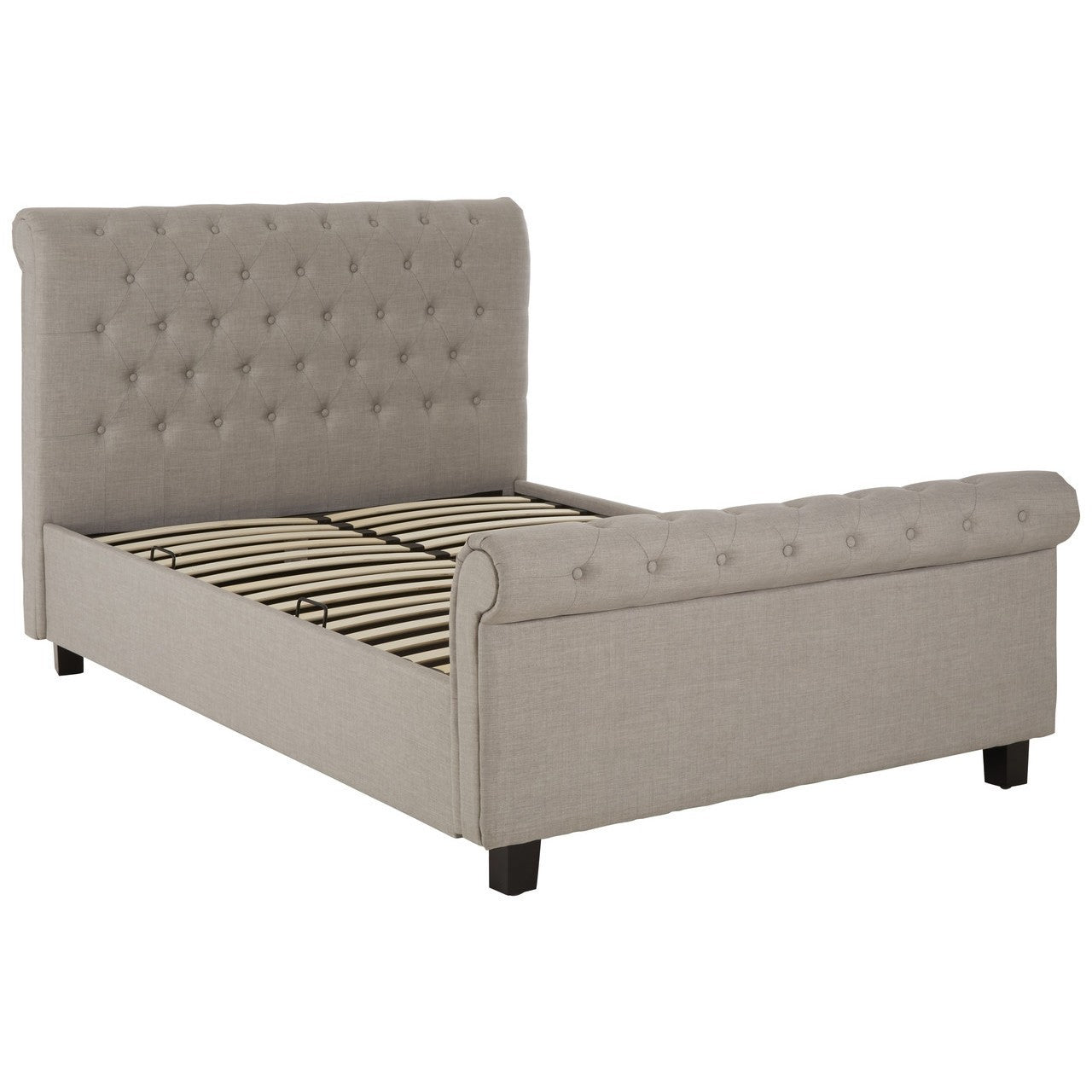 Chimes - Annabelle Light Grey Double Ottoman Bed