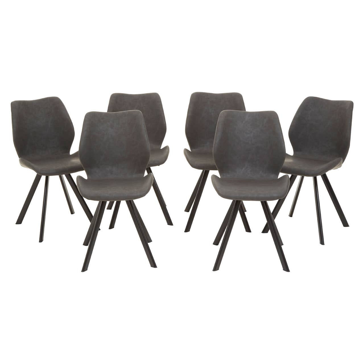 Maya Round Marble Effect Dining Table with 6 Chairs Set