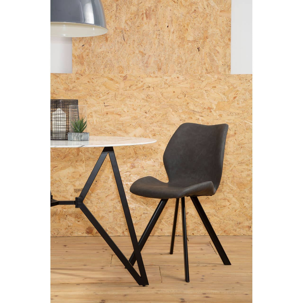 Maya Round Marble Effect Dining Table with 6 Chairs Set