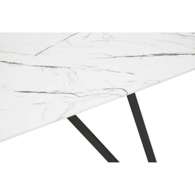 Westley Marble Effect Dining Table with 6 Chairs Set