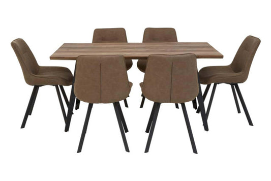 Westfield Brown Dining Table with 6 Chairs Set