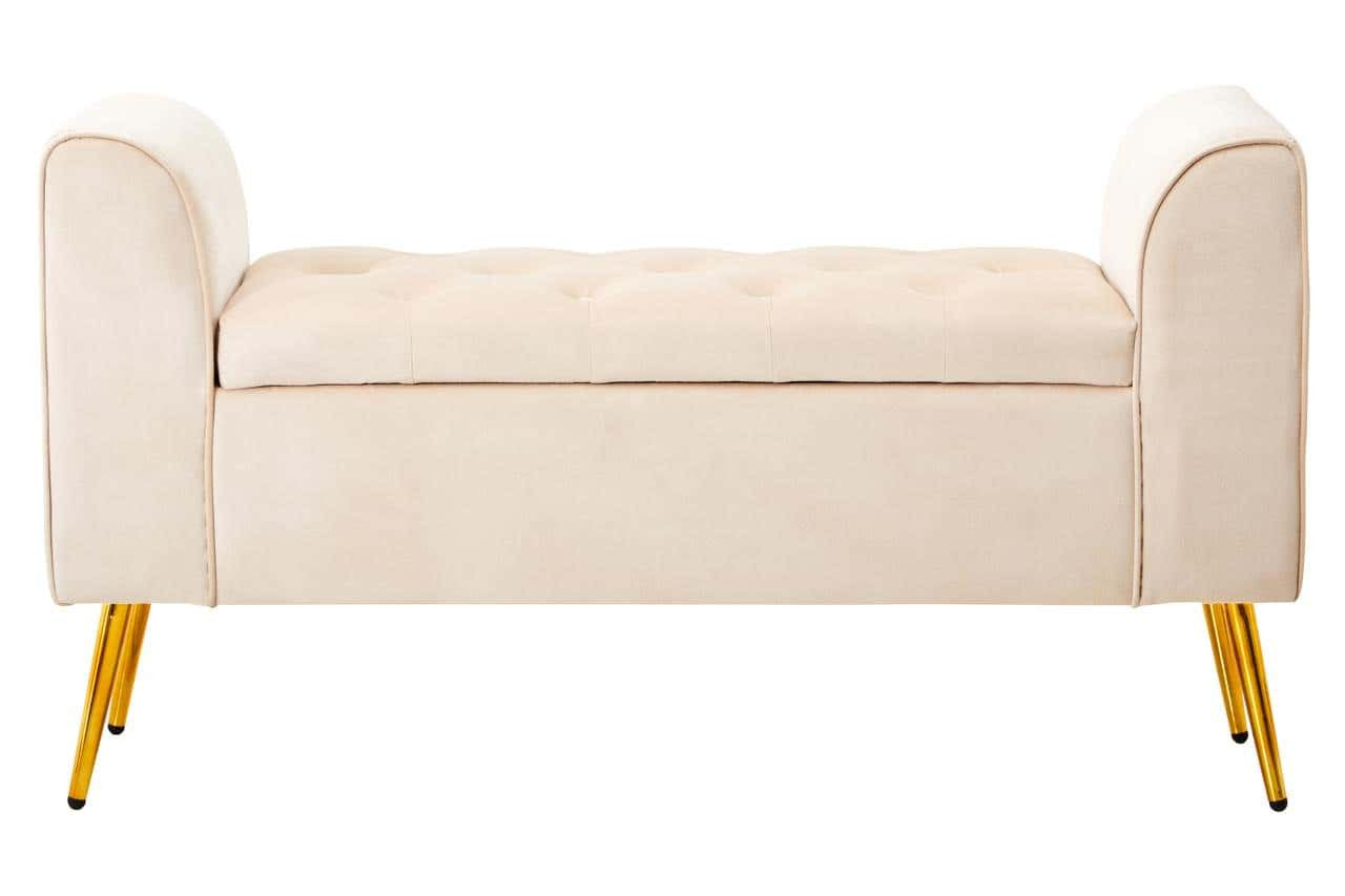 Larin Stone Velvet Ottoman Storage Bench