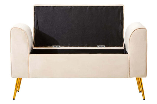 Larin Stone Velvet Ottoman Storage Bench