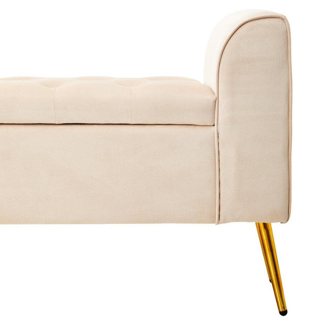 Larin Stone Velvet Ottoman Storage Bench