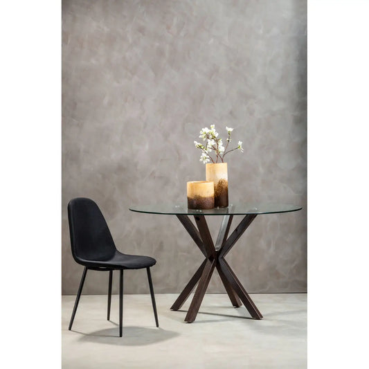 Sibera Dining Table With Black Wood Effect Metal Legs
