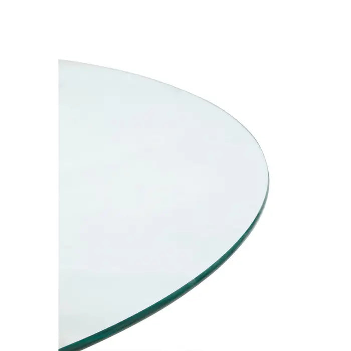 Stockholm Glass Top Dining Table With Black Metal Legs