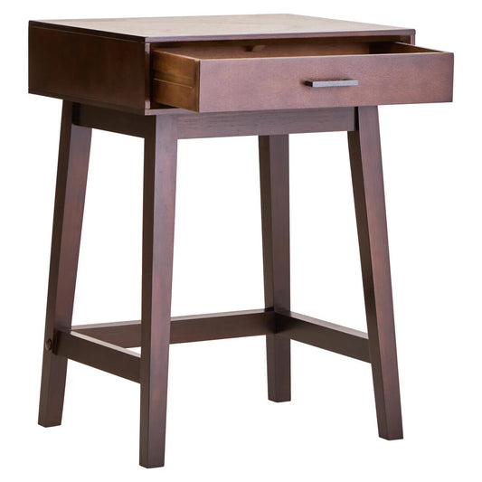 Malia One Drawer Walnut Wood Finish Side Table