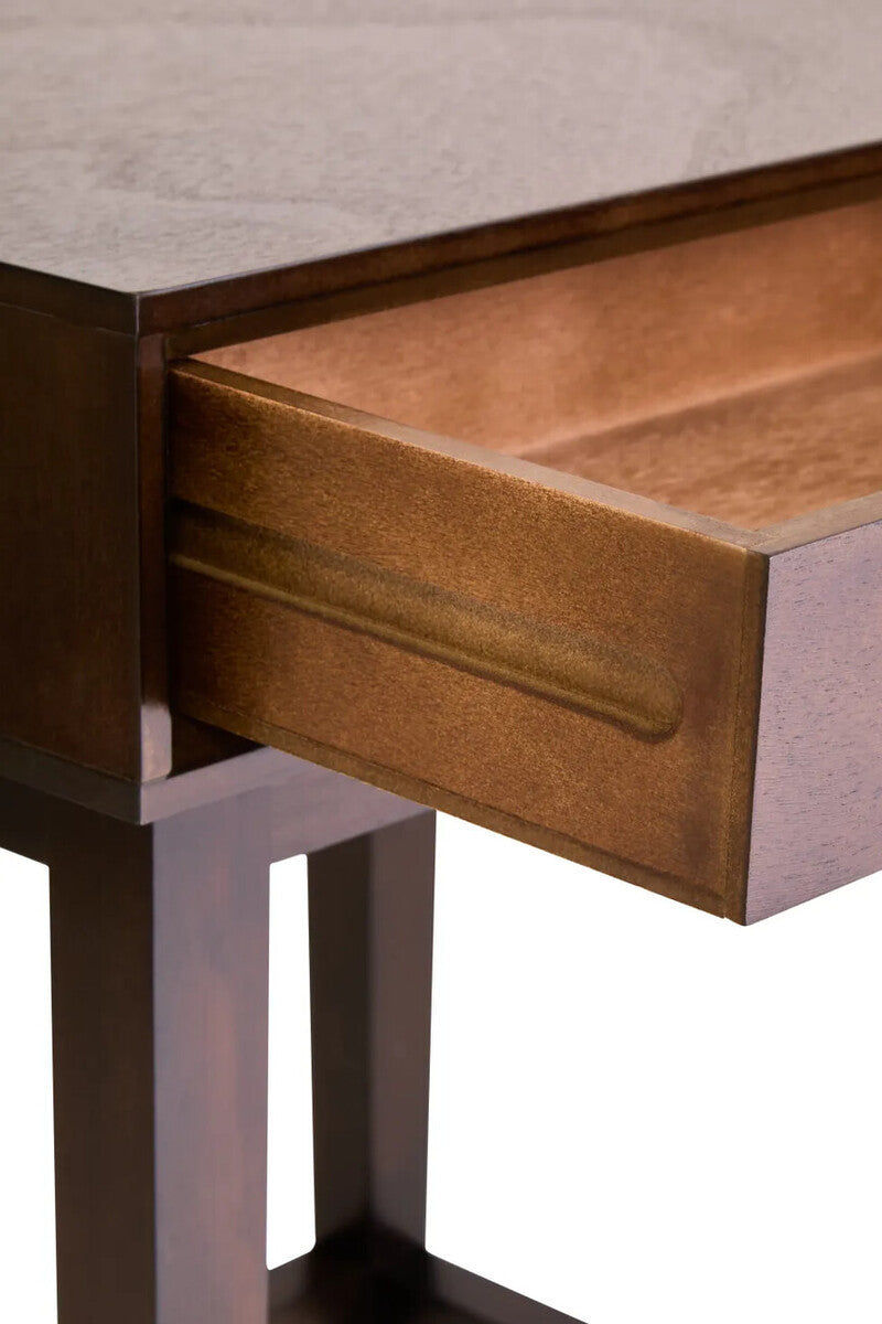 Malia One Drawer Walnut Wood Finish Side Table
