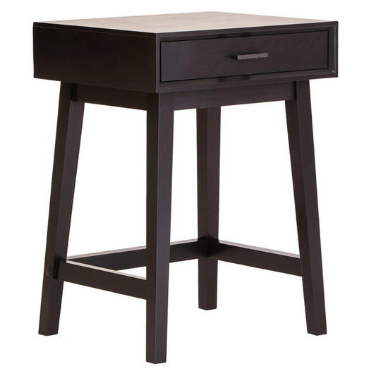 Malia One Drawer Black Wood Finish Side Table
